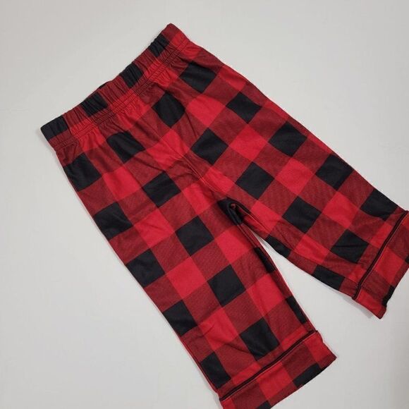 Toddler Holiday Buffalo Check Flannel Pajama Set - Red 12M Unisex - NWOT - Picture 4 of 5